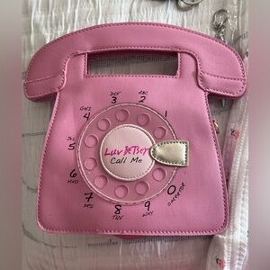 Pink Betsy Johnson Telephone-Shaped Bag